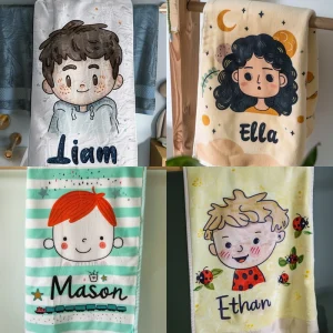 Kids Personalized Towels Mockups Midjourney V6 Prompt