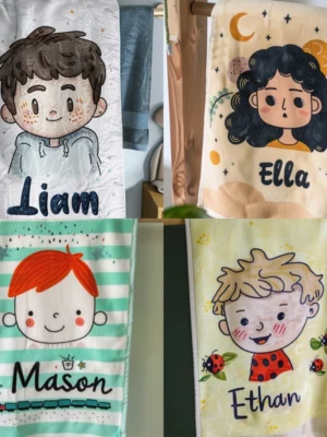 Kids Personalized Towels Mockups Midjourney V6 Prompt