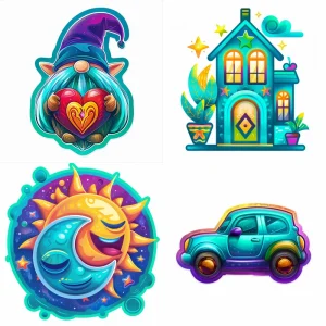 Colorful And Naughty Stickers Midjourney V6 Prompt