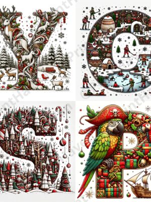 Dall-E 3 Prompt for Merry Christmas Alphabet for Toddlers