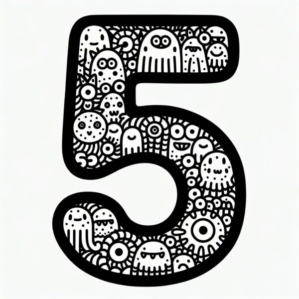 Dall-E 3 Prompt for Monster Alphabet and Numbers Coloring Letters - Image 3