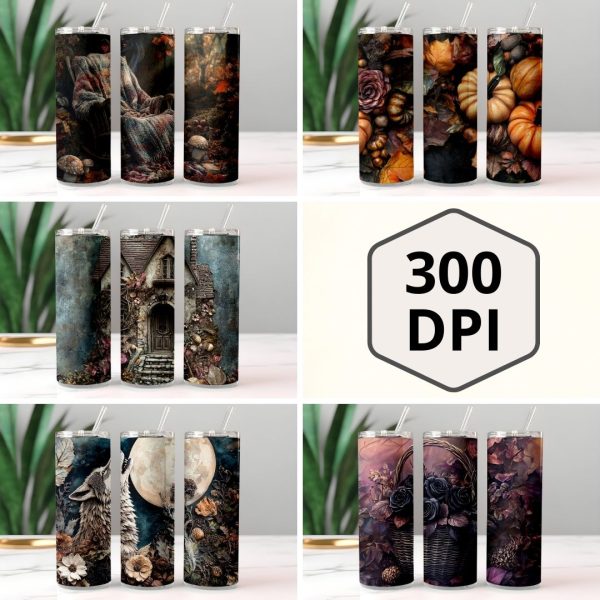 Whispers Of Fall Tumbler Wrap Skinny 20 oz Digital Download - Image 2