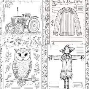 Midjourney PDF Guide for Fall Coloring Junk Journal Paper