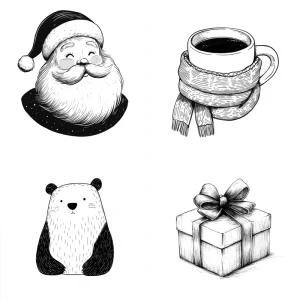 Winter MonoMuse Illustrations Midjourney Prompt