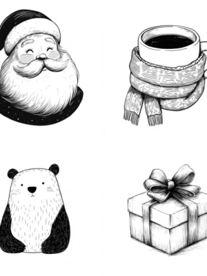 Winter MonoMuse Illustrations Midjourney Prompt