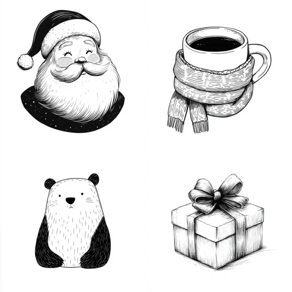 Winter MonoMuse Illustrations Midjourney Prompt