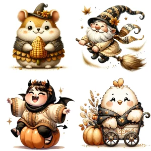 Dall-e 3 Prompt PDF Guide for Characters Greet Autumn