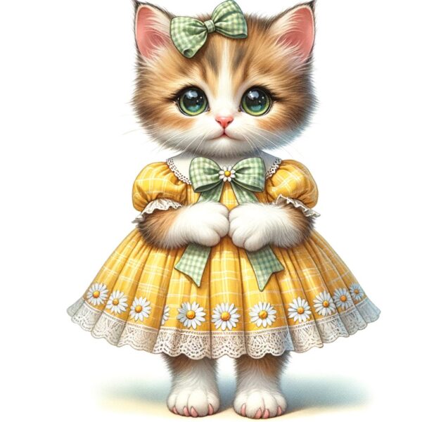 Dall-E 3 PDF Guide for Whimsical Cat Bow Couture - Image 3