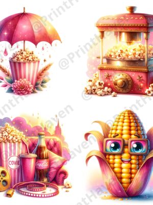 Dall-E 3 Prompt for Movie Snack Style Clipart