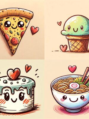Dall-E 3 Prompt for Happy Food Art