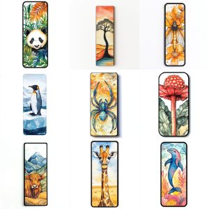 Midjourney Prompt for Whimsical Wildlife & Floral Bookmarks