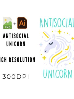 Antisocial Unicorn PNG Print