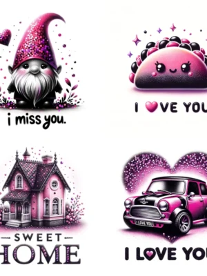 Dall-e 3 PDF Guide Adorable Objects & Animals with Love Quotes