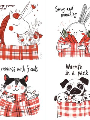 Midjourney PDF Prompt Guide for Cozy Companions in Plaid