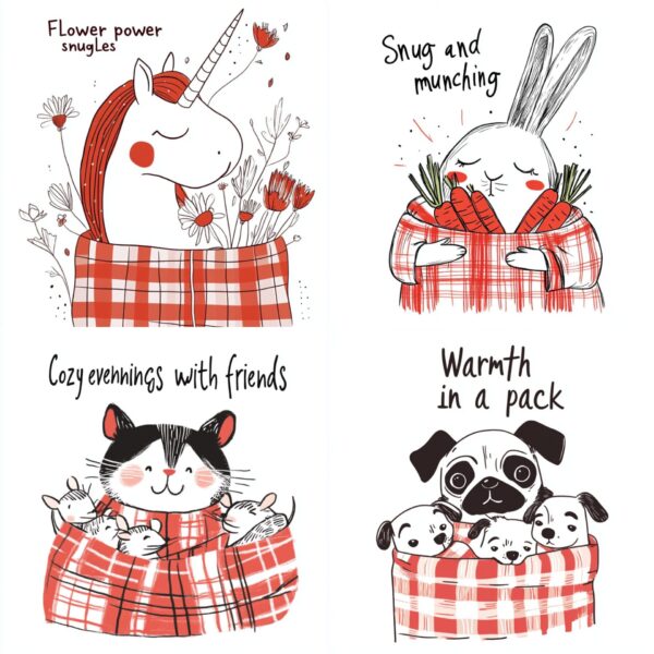Midjourney PDF Prompt Guide for Cozy Companions in Plaid