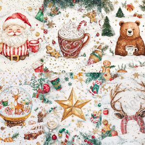 Midjourney Prompt for Christmas Junk Journal Pages and Cards