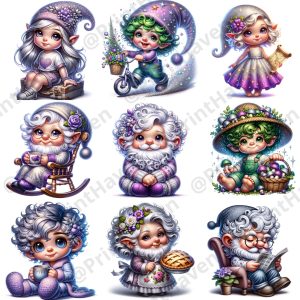 Dall-E 3 Prompt for Whimsical World Of Gnomes Clipart