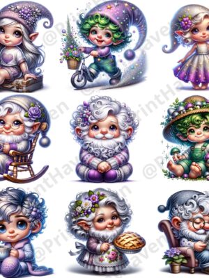Dall-E 3 Prompt for Whimsical World Of Gnomes Clipart