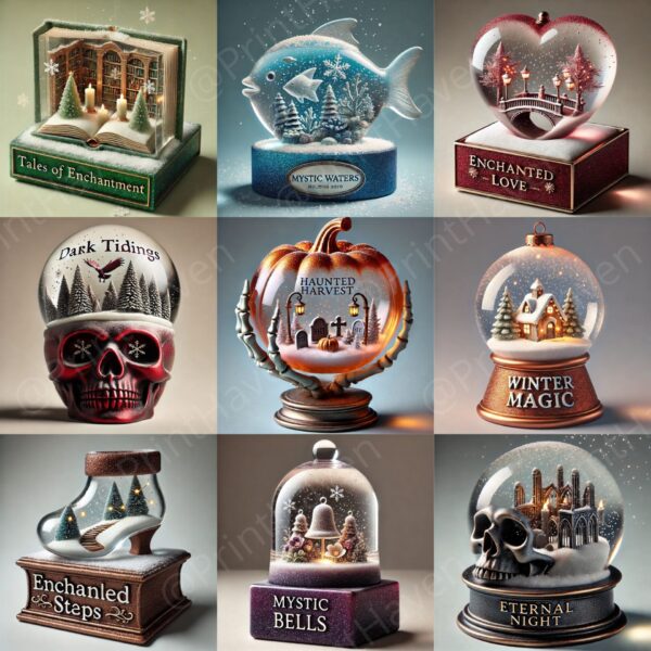 Enchanted Snowy Glass Realms Collection Dall-E Prompt