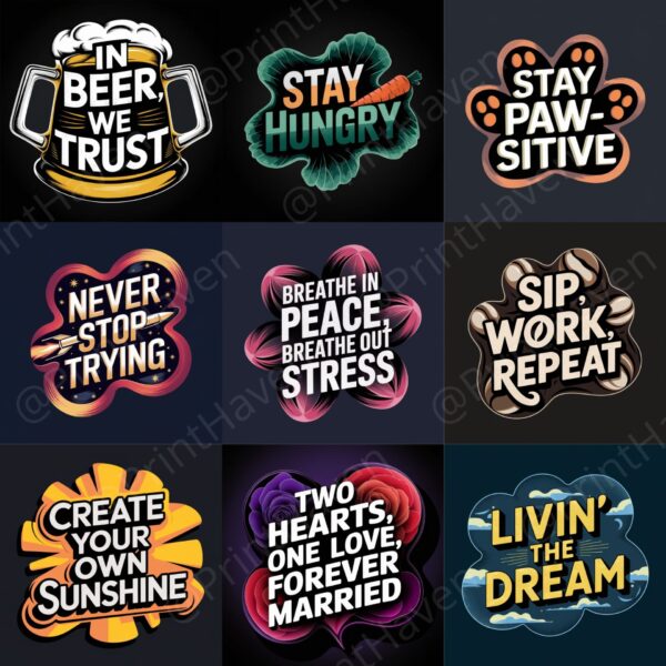 Motivational for T-shirts or Stickers Ideogram AI prompt