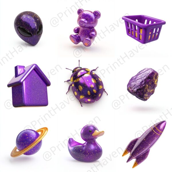Purple Aesthetic Icons for Web or Games Midjourney Prompt