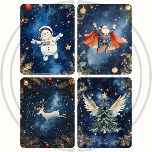 Watercolor Christmas ATC Cards Midjourney Prompt