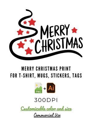 Merry Christmas SVG | Christmas Tree & Stars Digital File