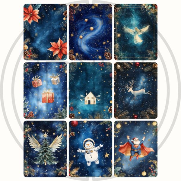 Watercolor Christmas ATC Cards Midjourney Prompt