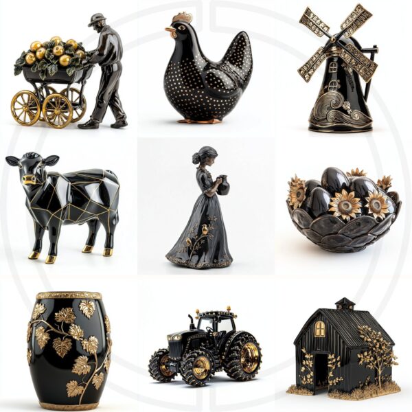 Luxurious Farm Decorative Figurines Midjourney Prompt