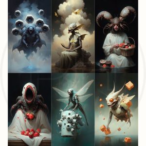 Surreal Macabre Mutant Fusion Art Leonrado AI Prompt