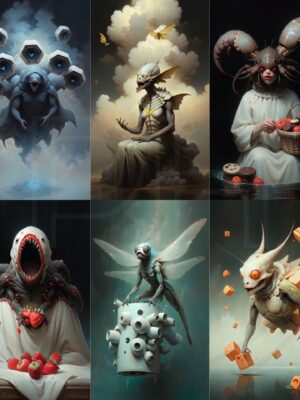 Surreal Macabre Mutant Fusion Art Leonrado AI Prompt