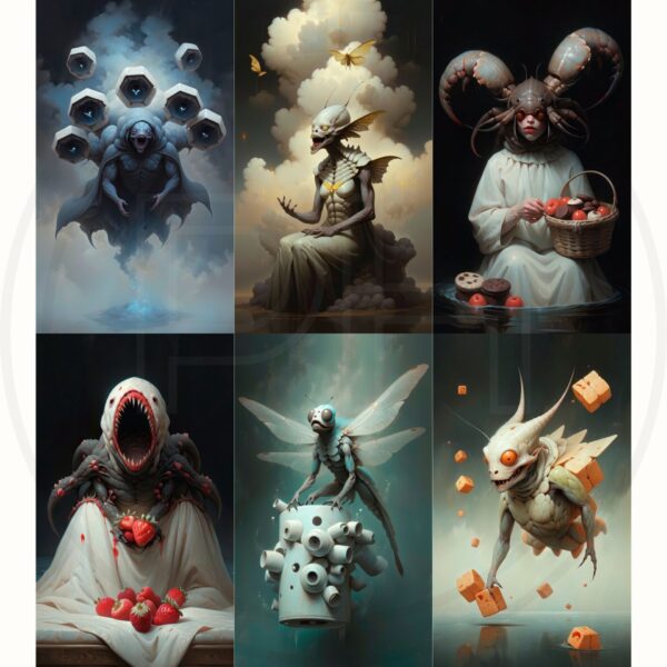 Surreal Macabre Mutant Fusion Art Leonrado AI Prompt