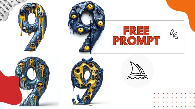 Free Midjourney Prompt for Creepy Letters and Numbers