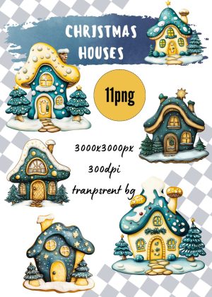Christmas house clipart