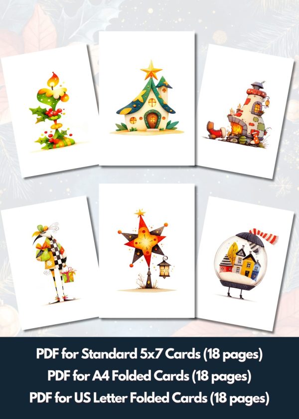 18 Christmas and New Year Greeting Cards 5x7 - Image 3