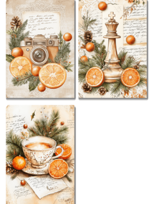 Midjourney Prompt for Citrus Christmas Junk Journal Pages PDF Guide