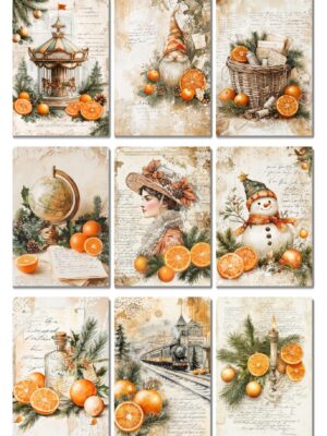 Midjourney Prompt for Citrus Christmas Junk Journal Pages PDF Guide
