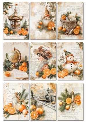 Midjourney Prompt for Citrus Christmas Junk Journal Pages PDF Guide