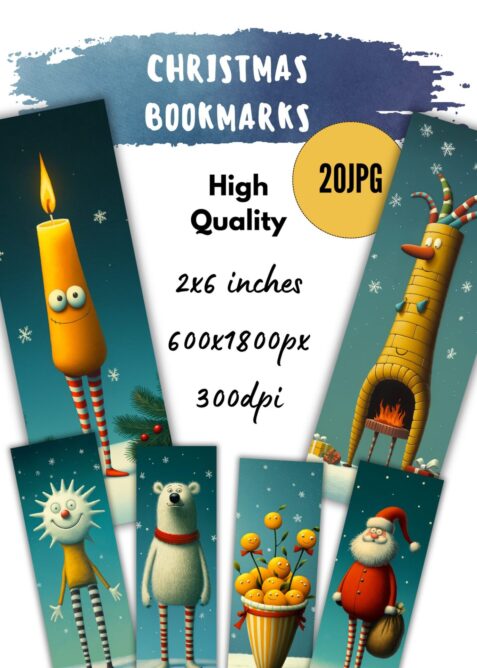 Unique Christmas Bookmarks Set