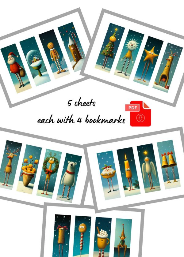 Unique Christmas Bookmarks Set