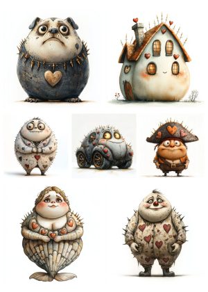 Chubby Characters For Valentine Cards Midjourney Prompt PDF Guide