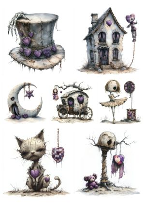 Gothic Valentines Phantasm Clip Art Midjourney Prompt PDF Guide