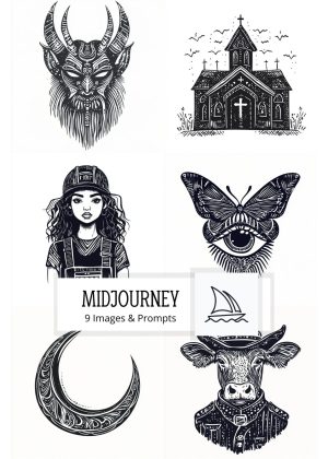 Simple Bold Vector for Tattoo Logos Midjourney Prompt PDF Guide