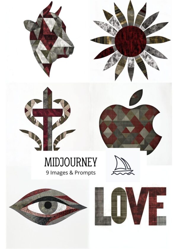 Midjourney Prompt for Modern Geometric Logos T-shirt Prints PDF Guide & Images