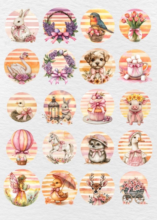 Retro Sunset Easter and Spring Clipart Bundle - Image 2