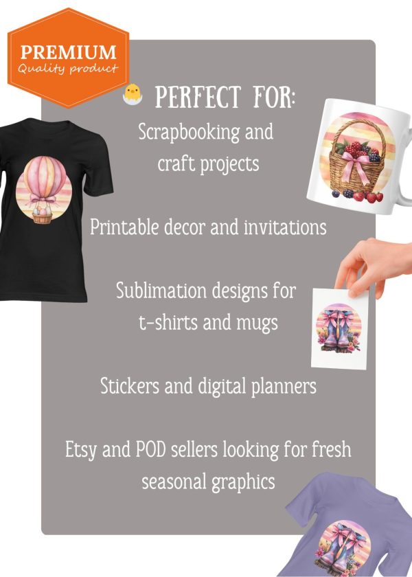 Retro Sunset Easter and Spring Clipart Bundle - Image 6
