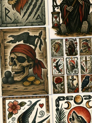 Vintage Framed Tattoo Tshirt Designs ChatGPT Image Prompt PDF Guide