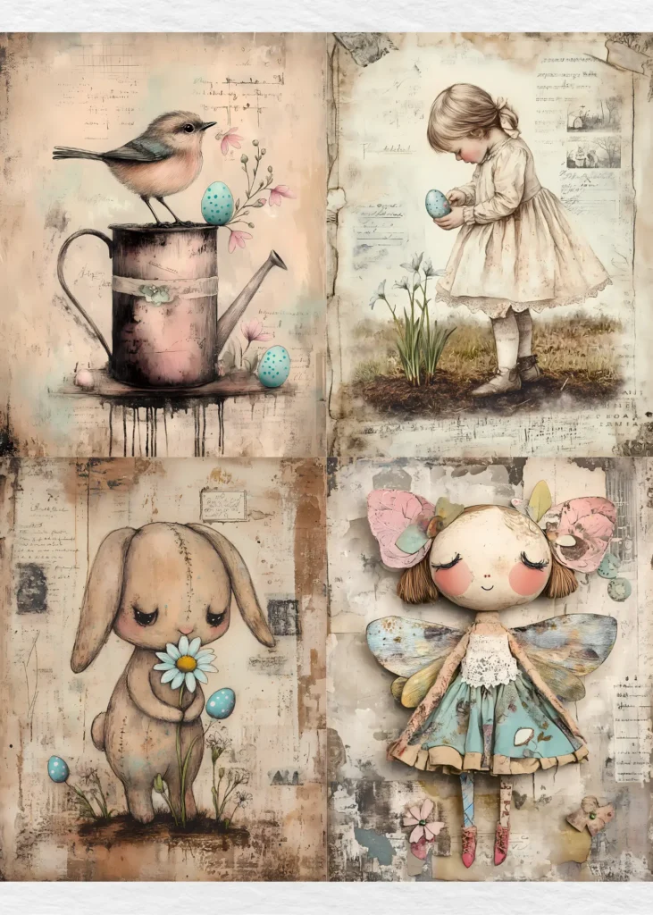 printable Easter junk journal papers