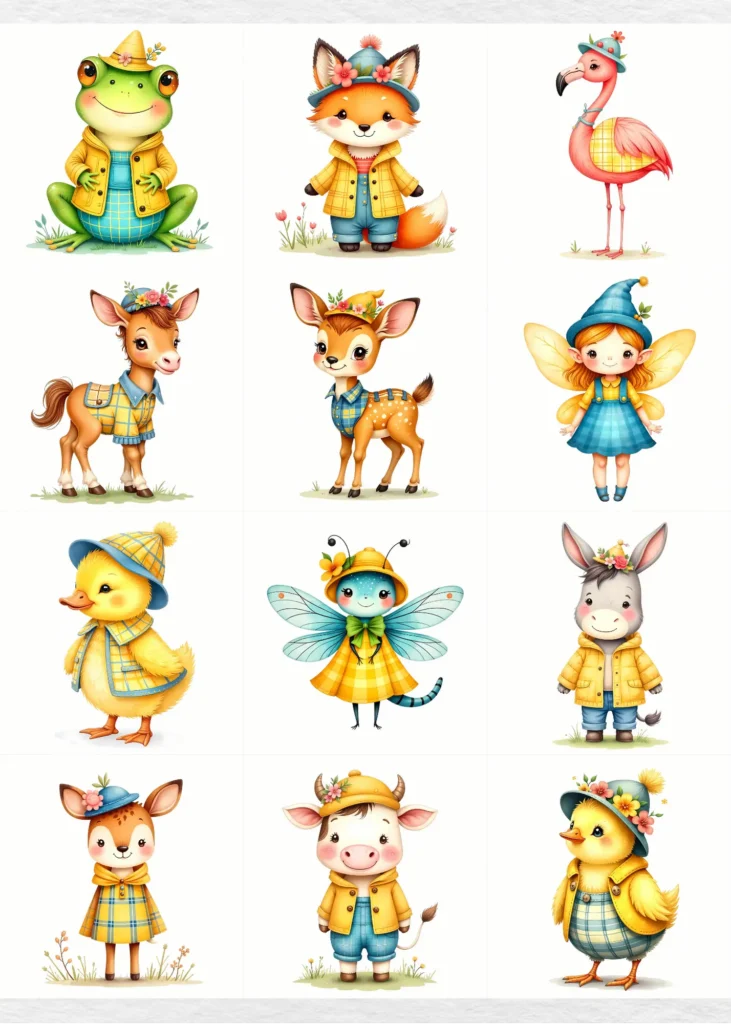 animals in spring clothing