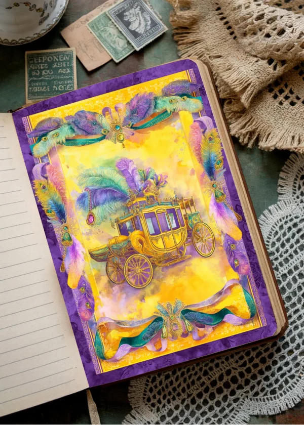 Mardi Gras Junk Journal Papers